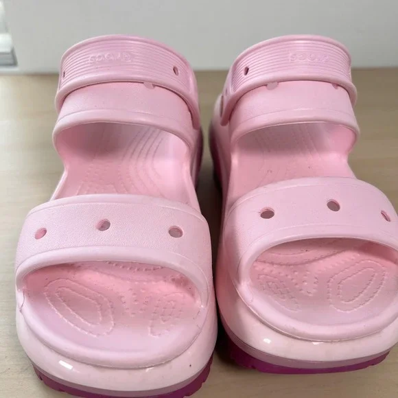 Crocs Mega Crush Sandal Women Size 8 Pink Platform Two Strap 207989-6SW - Picture 9 of 9